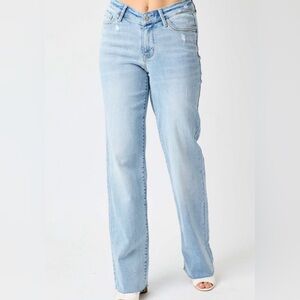 Judy Blue Hi Waist V Front Waistband Straight Fit Jeans NWT Sz 5/27